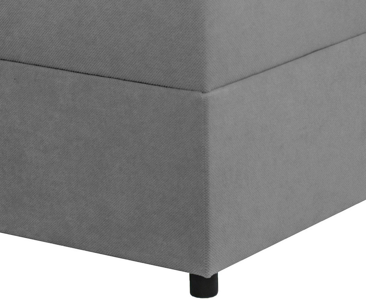 BOXBETT 100/200 cm  in Grau  - Schwarz/Grau, Konventionell, Kunststoff/Textil (100/200cm) - Moderano