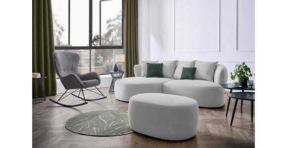 ECKSOFA  in Plüsch Grau  166/235 cm  - Dunkelgrün/Schwarz, MODERN, Kunststoff/Textil (166/235cm) - Hom`in