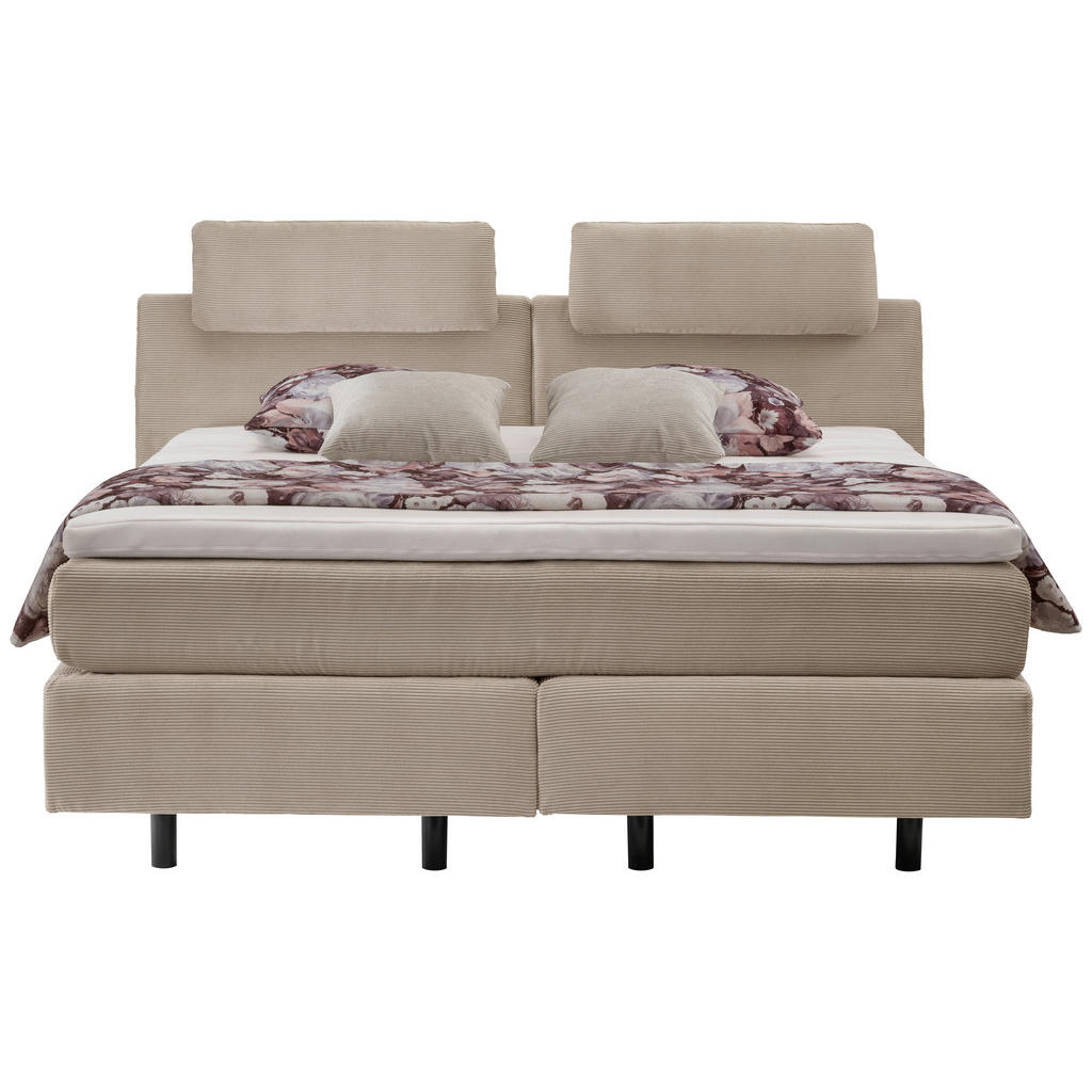 Thumbnail - Beldomo - Sleep Boxspringbett, Graubraun, Textil, H2 + H3, 7-Zonen, Höhe ca. 21 cm, 180x200 cm, Goldenes M, Made in EU, ...