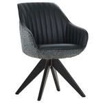 ARMLEHNSTUHL  Sitzfläche 360° drehbar, automatische Rückholfunktion Chenille, Lederlook  - Eichefarben/Anthrazit, KONVENTIONELL, Holz/Textil (60/83/65cm) - Ambia Home