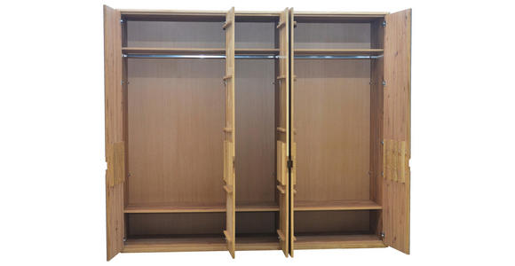 KLEIDERSCHRANK  in Eiche Artisan, Wildeiche  - Wildeiche/Eiche Artisan, KONVENTIONELL, Glas/Holz (256,8/225/58,5cm) - Linea Natura