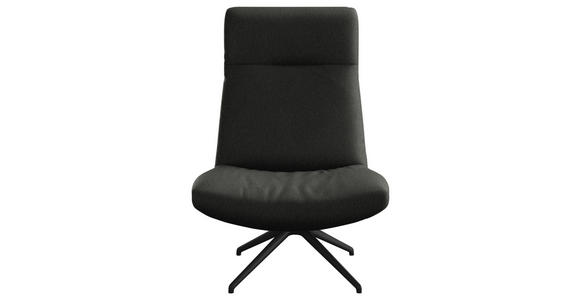 SESSEL in Echtleder Anthrazit - Anthrazit/Schwarz, MODERN, Leder/Metall (74/105/92cm) - Johann Jakob