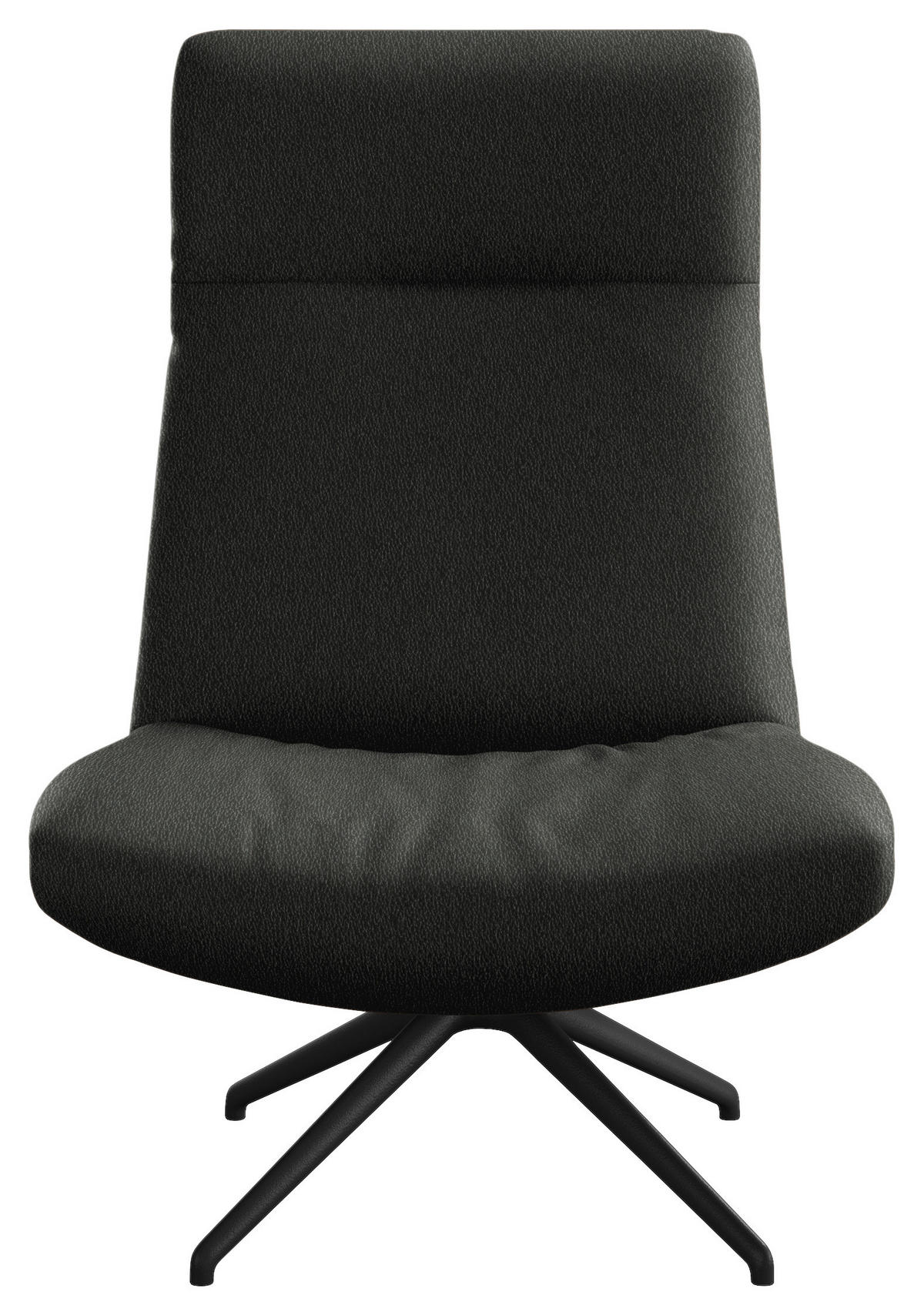 SESSEL in Echtleder Anthrazit  - Anthrazit/Schwarz, Modern, Leder/Metall (74/105/92cm) - Johann Jakob