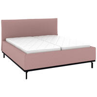 POLSTERBETT 180/200 cm,  in Altrosa, Matratze, Lattenrost, Bettkasten, H2 + H2 = mittel  - Graphitfarben/Altrosa, Design, Holz/Textil (180/200cm) - Musterring