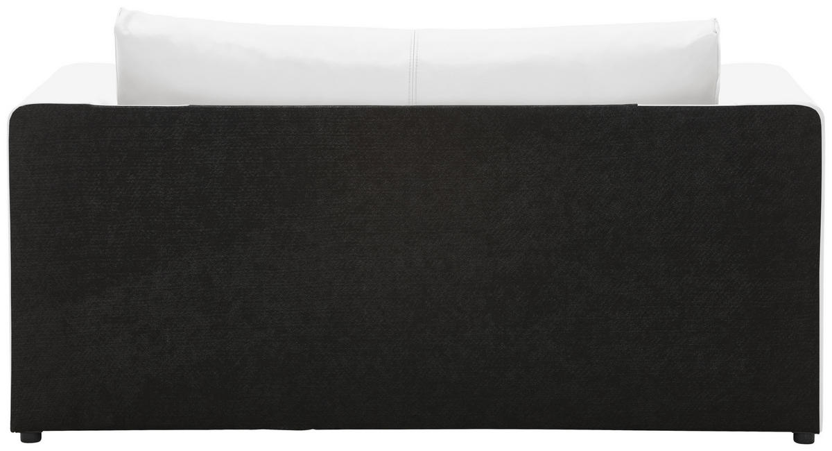 SCHLAFSOFA Lederlook Weiß  - Schwarz/Weiß, Design, Kunststoff/Textil (150/78/70cm) - Livetastic