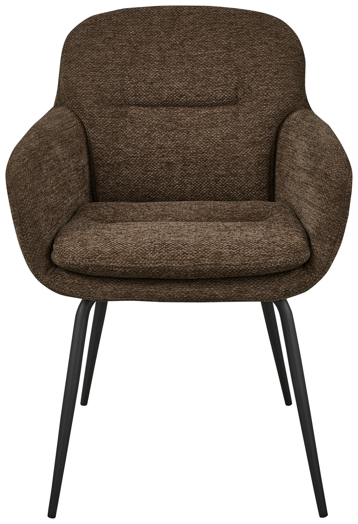 ARMLEHNSTUHL-SET 2 Stück  in Eisen Chenille  - Schwarz/Braun, MODERN, Textil/Metall (57/82/59cm) - Livetastic