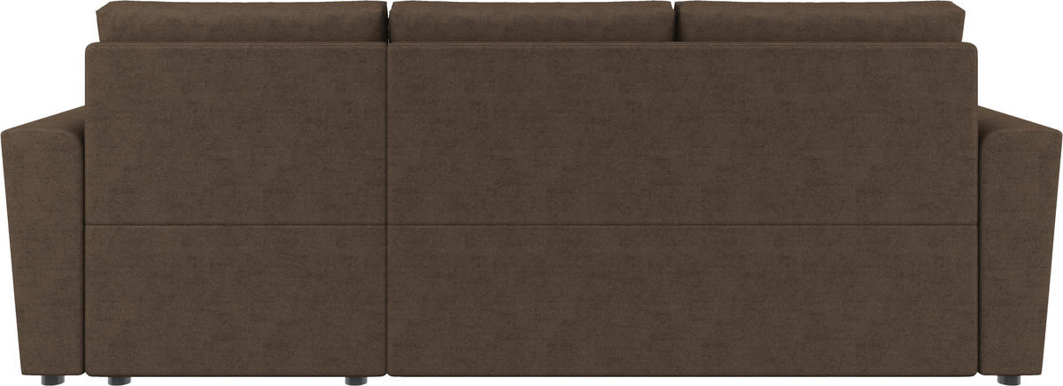 ECKSOFA TERMOLI Braun Jacquard Rückenkissen, Bettkasten  - Schwarz/Braun, Design, Kunststoff/Textil (231/155cm) - MID.YOU