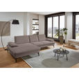 ECKSOFA in Chenille, Mikrofaser Haselnussfarben  157/299 cm  - Schwarz/Haselnussfarben, Design, Textil/Metall (157/299cm) - Dieter Knoll