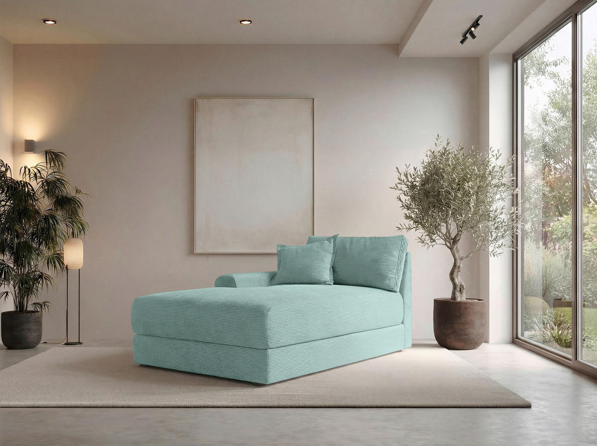 BIGSOFA Cord Salbeigrün  - Salbeigrün/Schwarz, MODERN, Kunststoff/Textil (117/93/190cm) - Carryhome