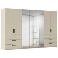 DREHTÜRENSCHRANK 350/235/61 cm,  in Champagner, 7-türig  - Chromfarben/Champagner, Basics, Glas/Holzwerkstoff (350/235/61cm) - Novel