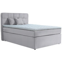 BOXSPRINGBETT 140/200 cm  in Hellgrau  - Hellgrau/Schwarz, Konventionell, Kunststoff/Textil (140/200cm) - Moderano