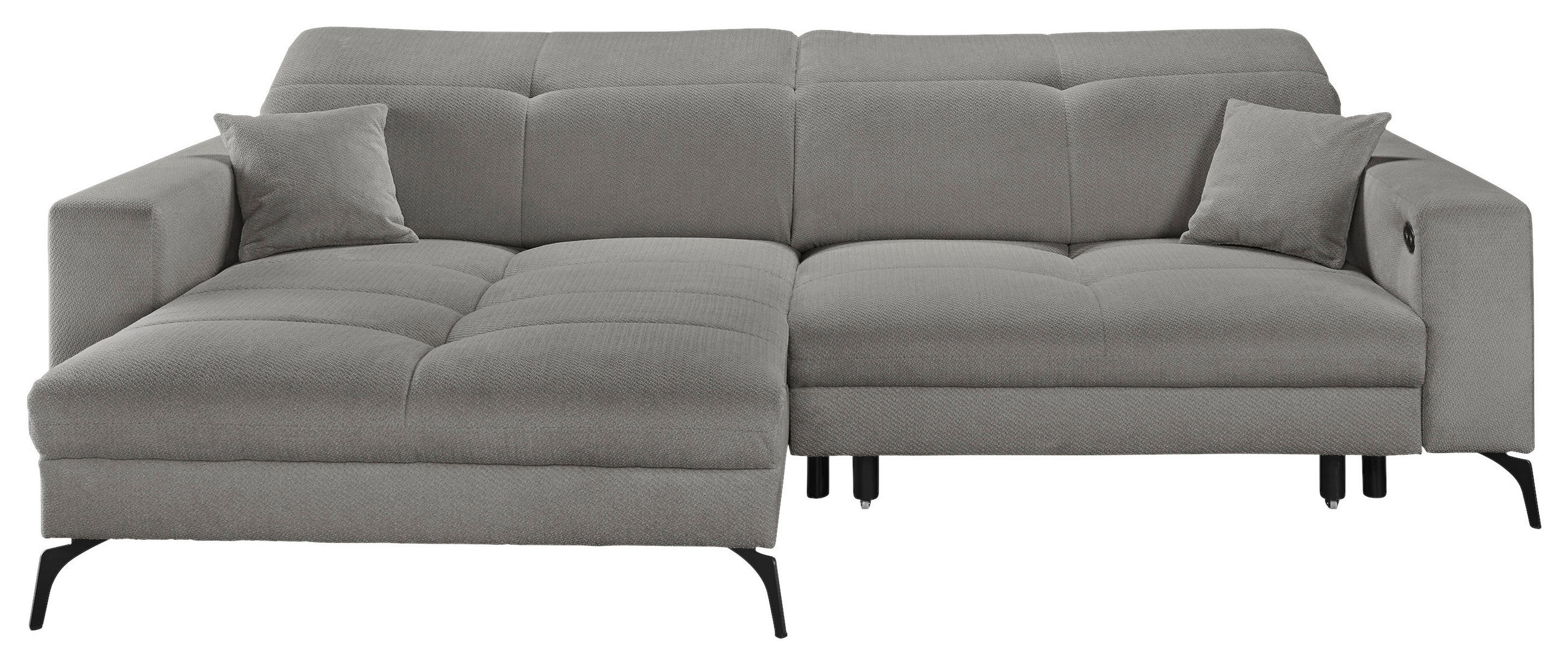 ECKSOFA Grau Webstoff  - Schwarz/Grau, KONVENTIONELL, Textil/Metall (180/285cm) - SetOne by Musterring