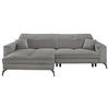 ECKSOFA Grau Webstoff  - Schwarz/Grau, KONVENTIONELL, Textil/Metall (180/285cm) - SetOne by Musterring