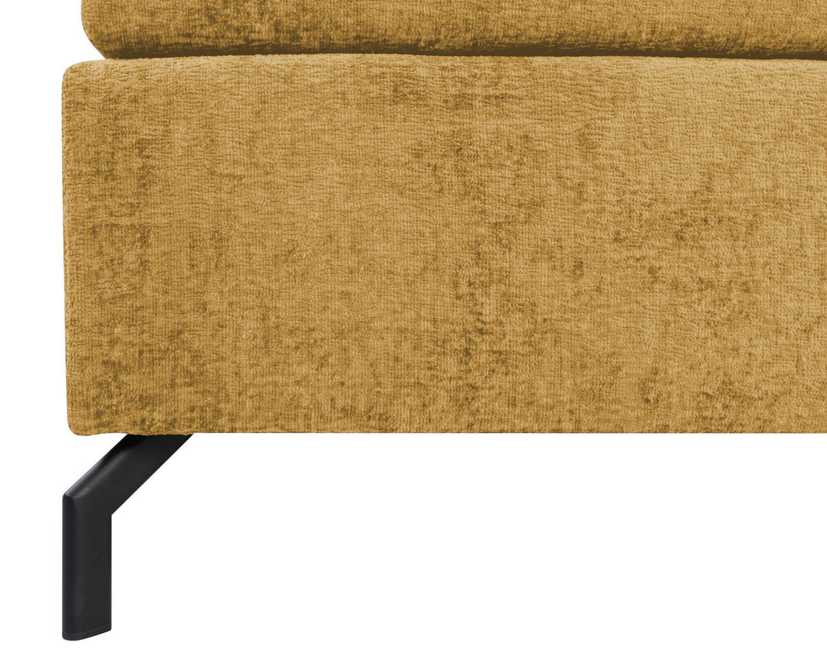 BOXSPRINGBETT 160/200 cm  in Currygelb  - Currygelb/Schwarz, Design, Textil/Metall (160/200cm) - Esposa