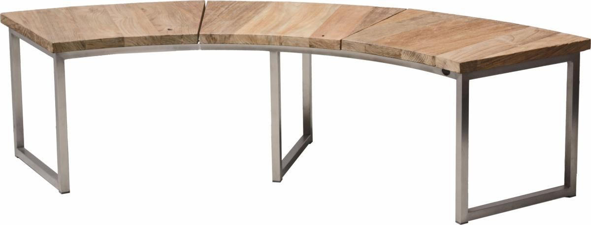 GARTENBANK 171/45/70 cm Recyclingholz, Teakholz  Edelstahl  - Edelstahlfarben/Naturfarben, Design, Holz/Metall (171/45/70cm) - Zebra 