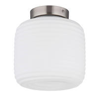 DECKENLEUCHTE  20/21 cm    - Weiß/Nickelfarben, KONVENTIONELL, Glas/Metall (20/21cm) - Globo