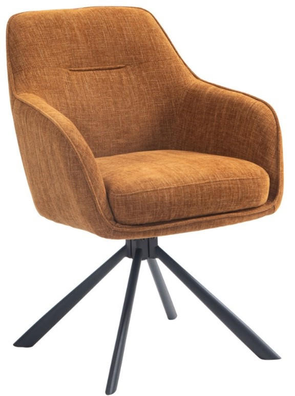 SNURRSTOL  i chenille rostfärgad, svart  - svart/rostfärgad, Design, metall/textil (59/87/65cm) - Niels Andersson