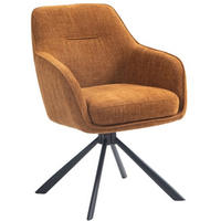 STOL MED ARMSTÖD chenille  - svart/rostfärgad, Design, metall/textil (59/87/65cm) - Niels Andersson