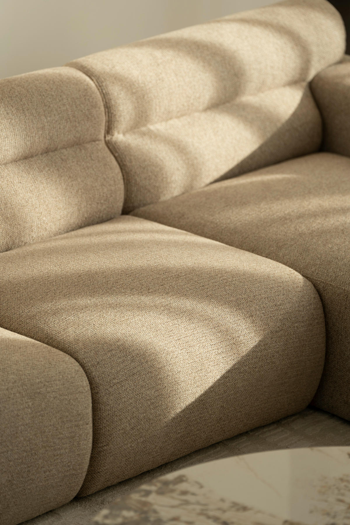 ECKSOFA Taupe Leinenoptik  - Taupe, Design, Holz/Textil (260/68/156cm) - P & B