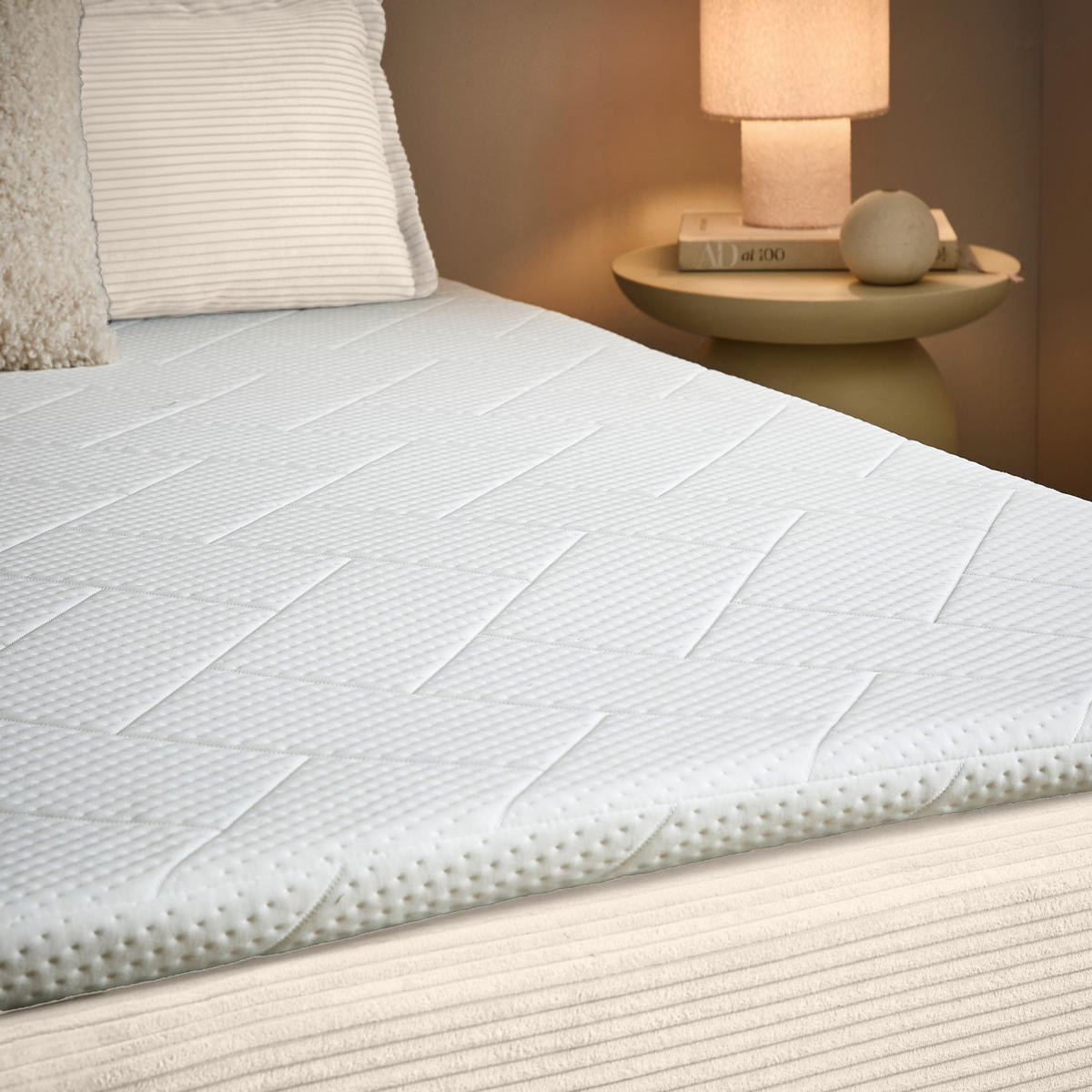 BOXBETT 180/200 cm,  in Beige, Kissen, Bettkasten, Topper, H3 + H3 = fest  - Beige/Schwarz, Design, Kunststoff/Textil (180/200cm) - Chameo