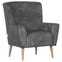 SESSEL in Cord Dunkelgrau  - Dunkelgrau/Naturfarben, Trend, Holz/Textil (77/80/93cm)