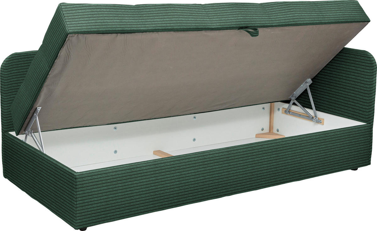 LIEGE  in Cord Grün  - Schwarz/Grün, Basics, Kunststoff/Textil (205/90/95cm) - Xora