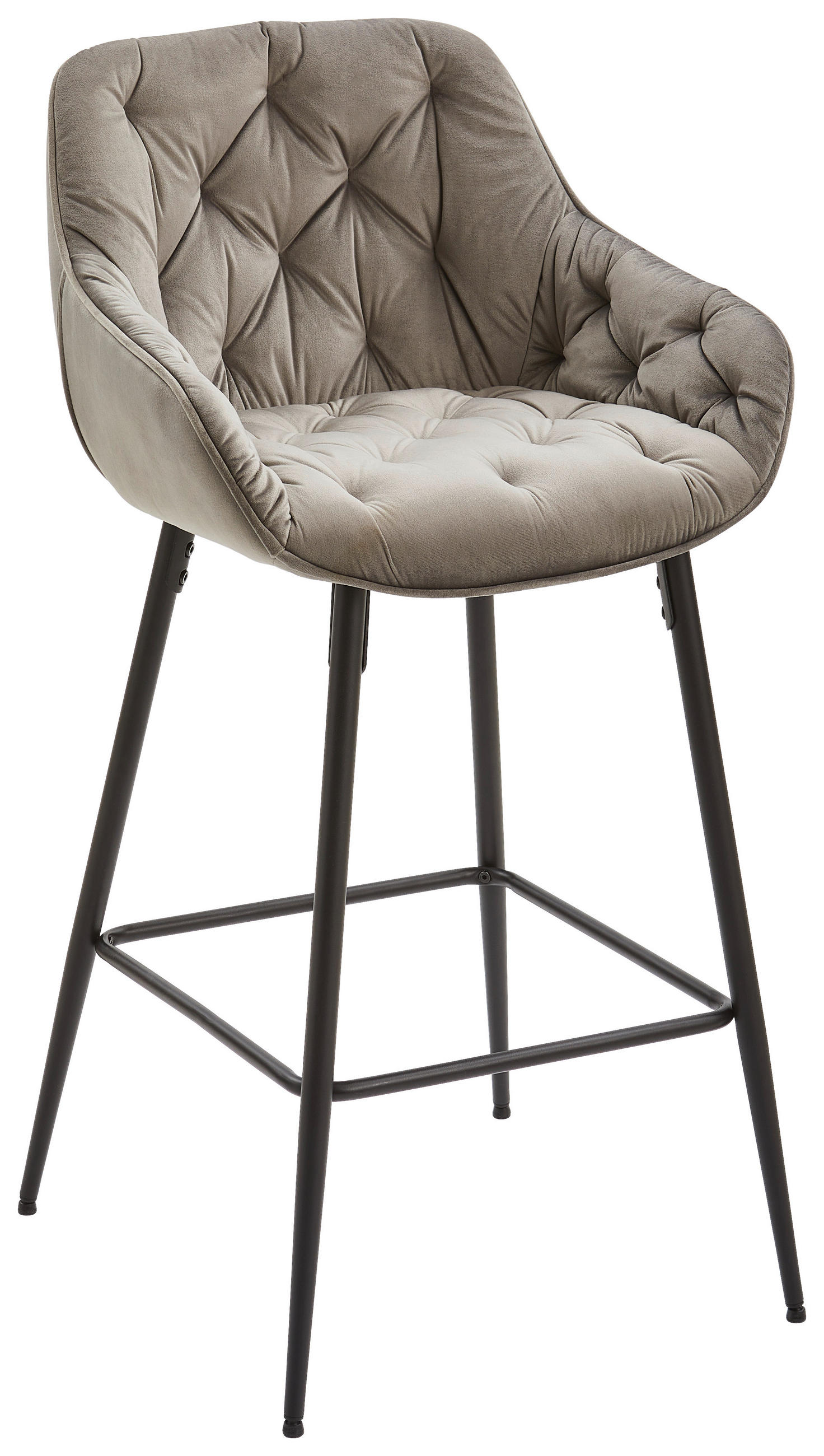 BARHOCKER in Grau, Schwarz  - Schwarz/Grau, MODERN, Holz/Textil (55/105/57cm) - Livetastic