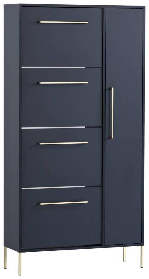 SCHUHSCHRANK  in 88,4/174,2/30 cm  - Blau/Goldfarben, Holzwerkstoff/Metall (88,4/174,2/30cm) - MID.YOU