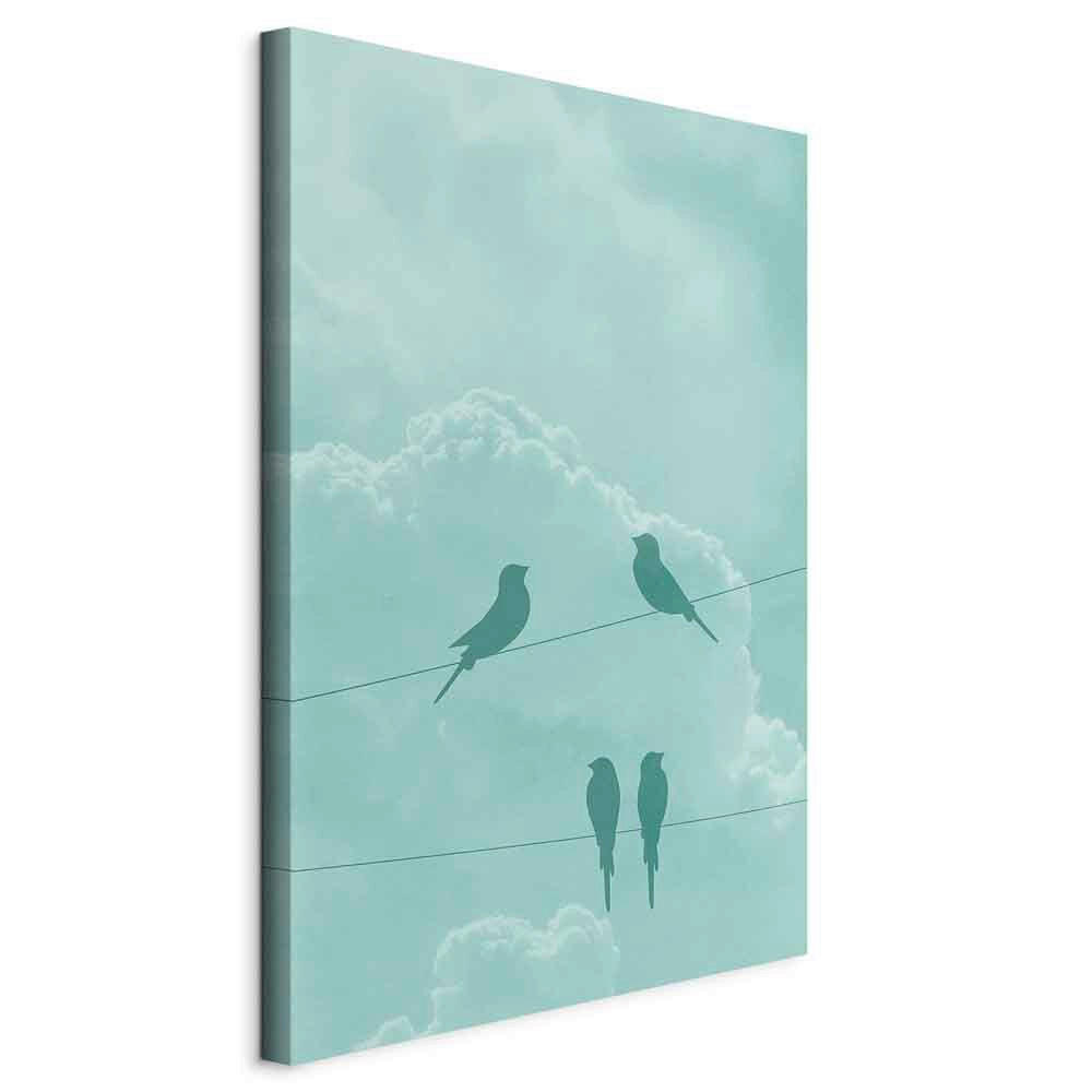 LEINWANDBILD Abstraktes, Tiere, Wolken 40/60/1,2 cm  - Petrol, Basics, Holzwerkstoff/Textil (40/60/1,2cm) - artgeist