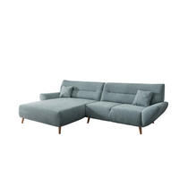 ECKSOFA Chenille Mintgrün  - Wildeiche/Mintgrün, Modern, Holz/Textil (166/290cm) - MID.YOU