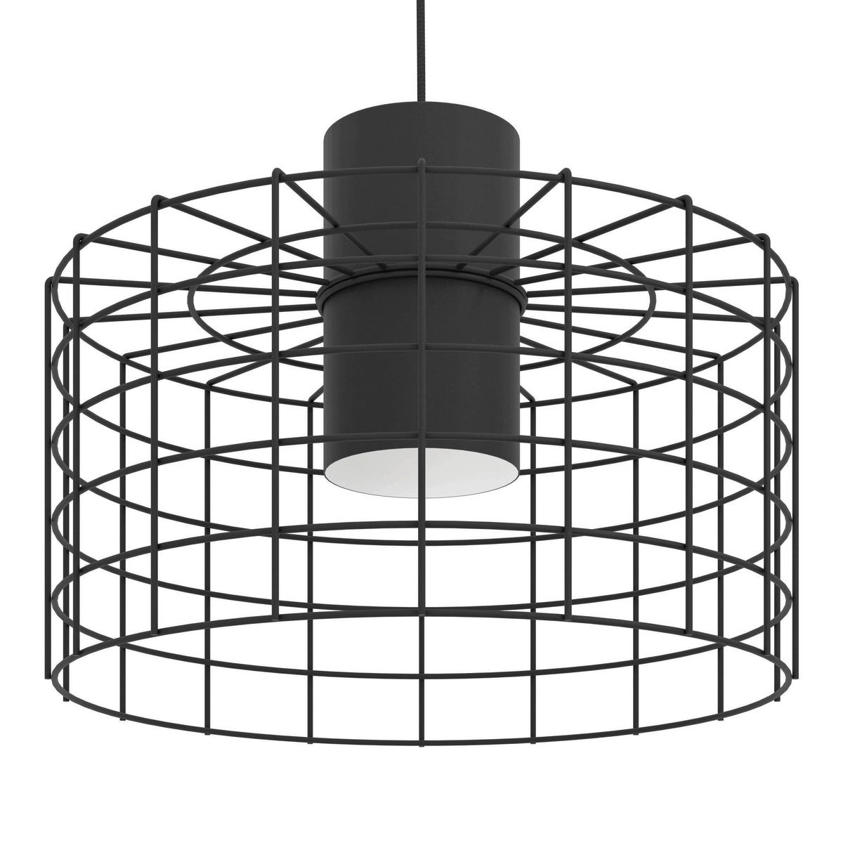 HÄNGELEUCHTE 38/110 cm  - Schwarz/Weiß, KONVENTIONELL, Metall (38/110cm) - Eglo