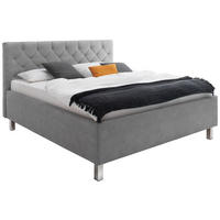 POLSTERBETT 160/200 cm  in Hellgrau  - Hellgrau, Modern, Holzwerkstoff/Textil (160/200cm) - Xora