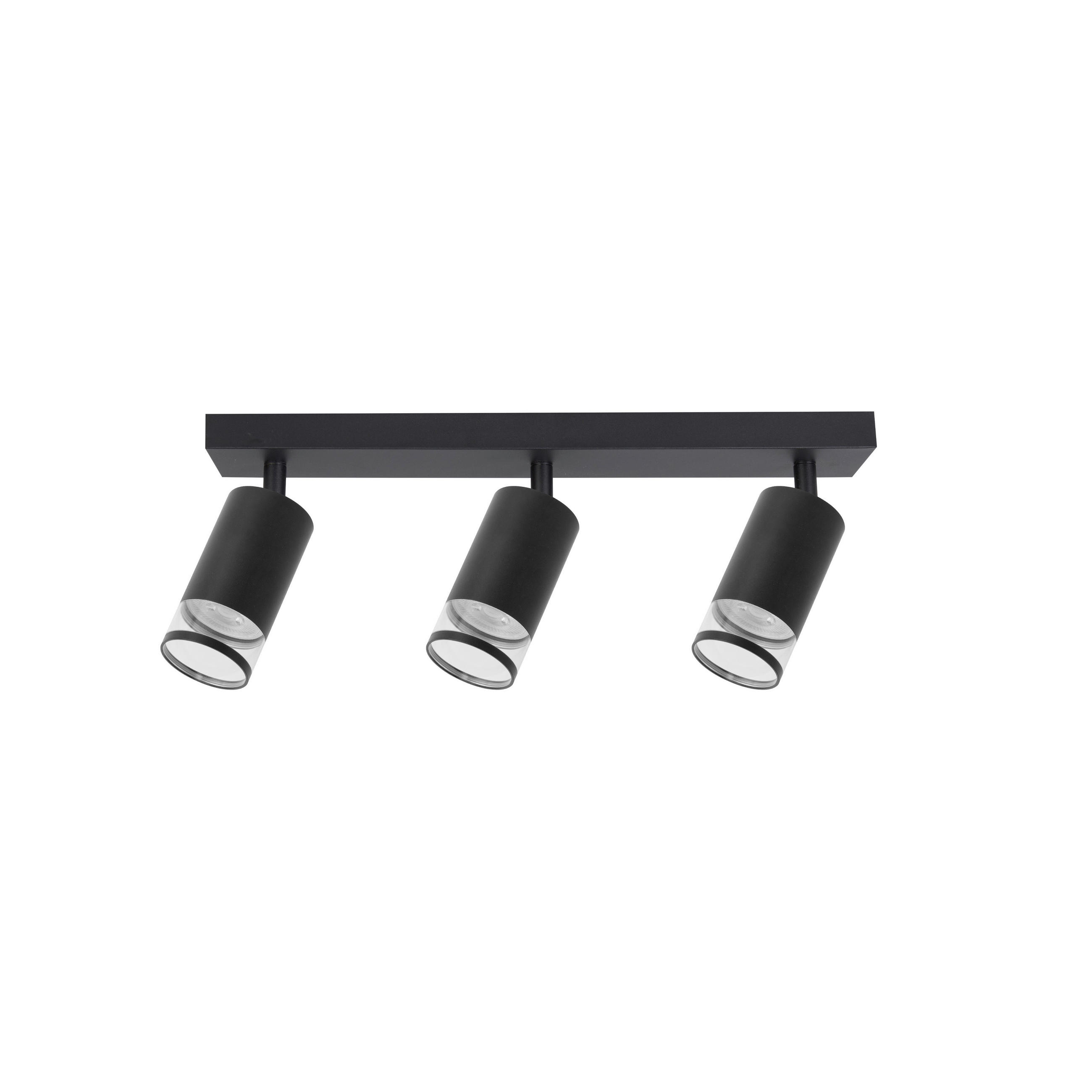 DECKENSTRAHLER Virellq 13.5/38/6 cm  - Schwarz, KONVENTIONELL, Metall (13.5/38/6cm)