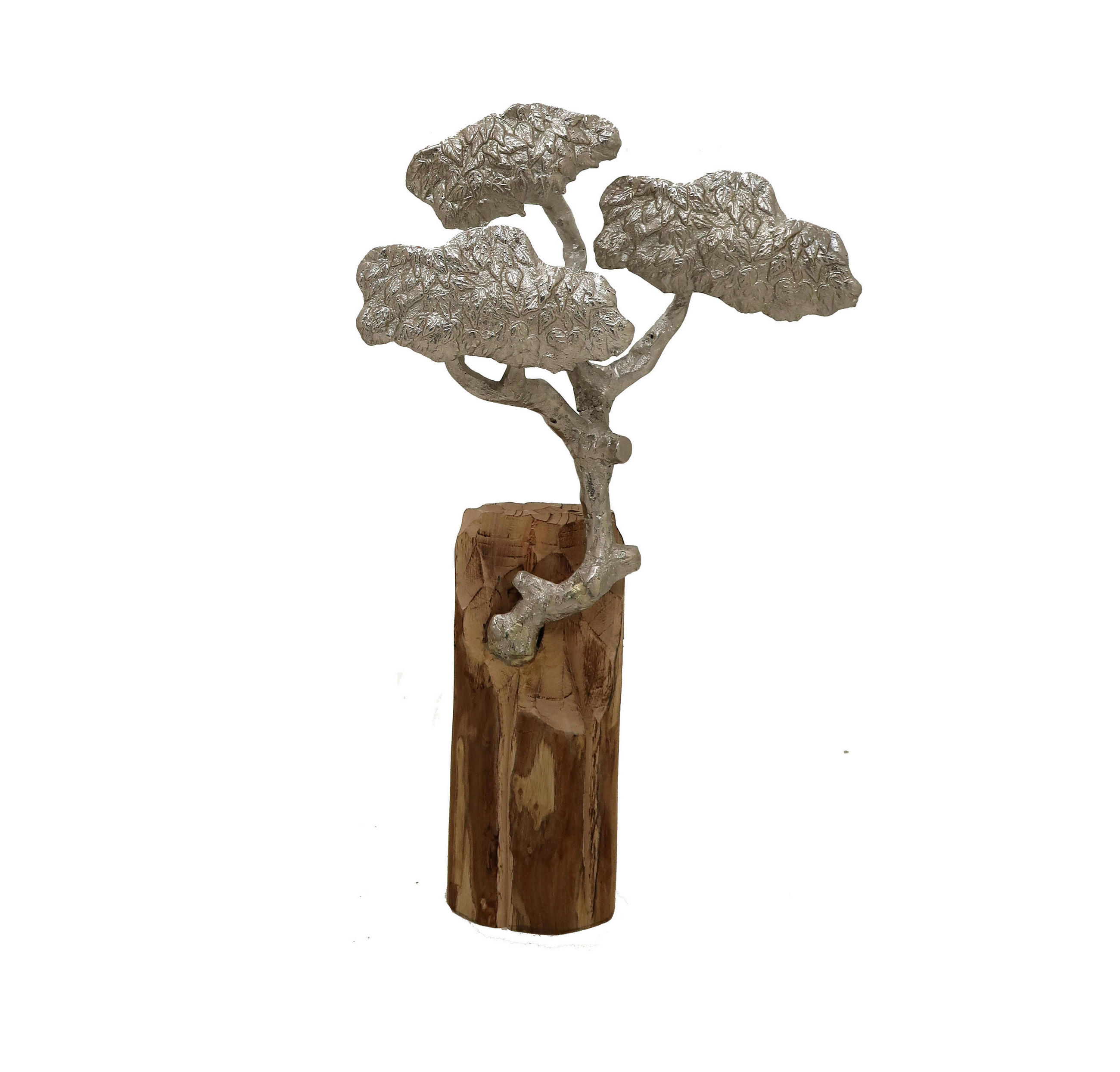DEKOBAUM  - Silberfarben/Naturfarben, Natur, Holz/Metall (25/42,5/11cm) - Ambia Home
