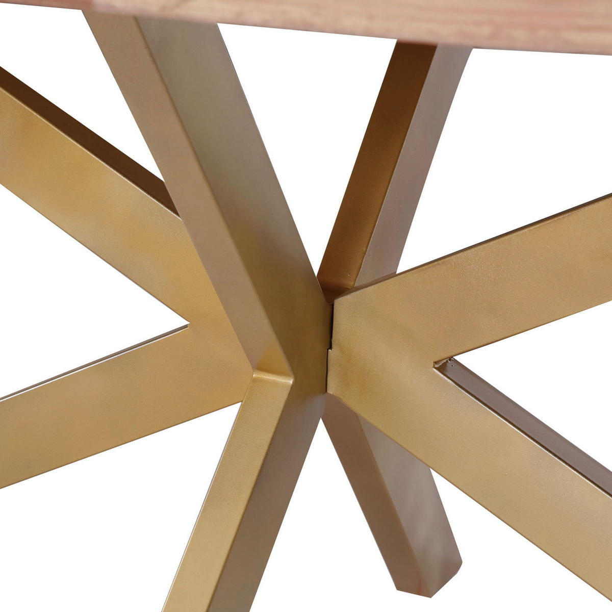 ESSTISCH Ulme massiv oval Ulmefarben, Goldfarben  - Ulmefarben/Goldfarben, LIFESTYLE, Holz/Metall (254/135/78cm) - Ambia Home
