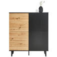 HIGHBOARD 106,5/126/40 cm  - Schwarz/Eiche Artisan, Design, Holzwerkstoff/Metall (106,5/126/40cm) - Xora