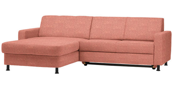 ECKSOFA in Webstoff Koralle  - Koralle/Schwarz, Design, Kunststoff/Textil (165/257cm) - Xora