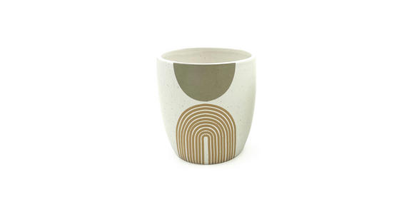 VASE 11.8 cm  - Braun/Weiß, Trend, Keramik (12,7/11,5cm) - Ambia Home