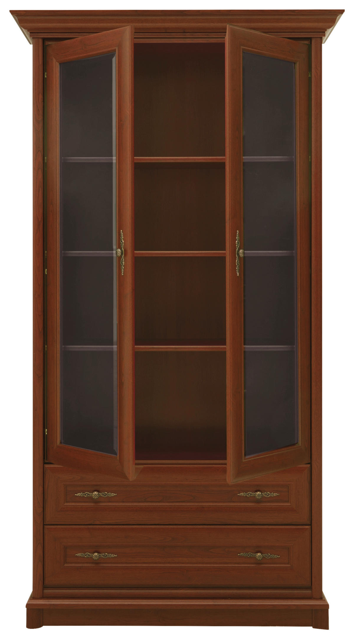 VITRÍNA, barvy kaštanu, 110/204,5/43 cm - bronzová/průhledné, Design, kov/kompozitní dřevo (110/204,5/43cm) - Cantus