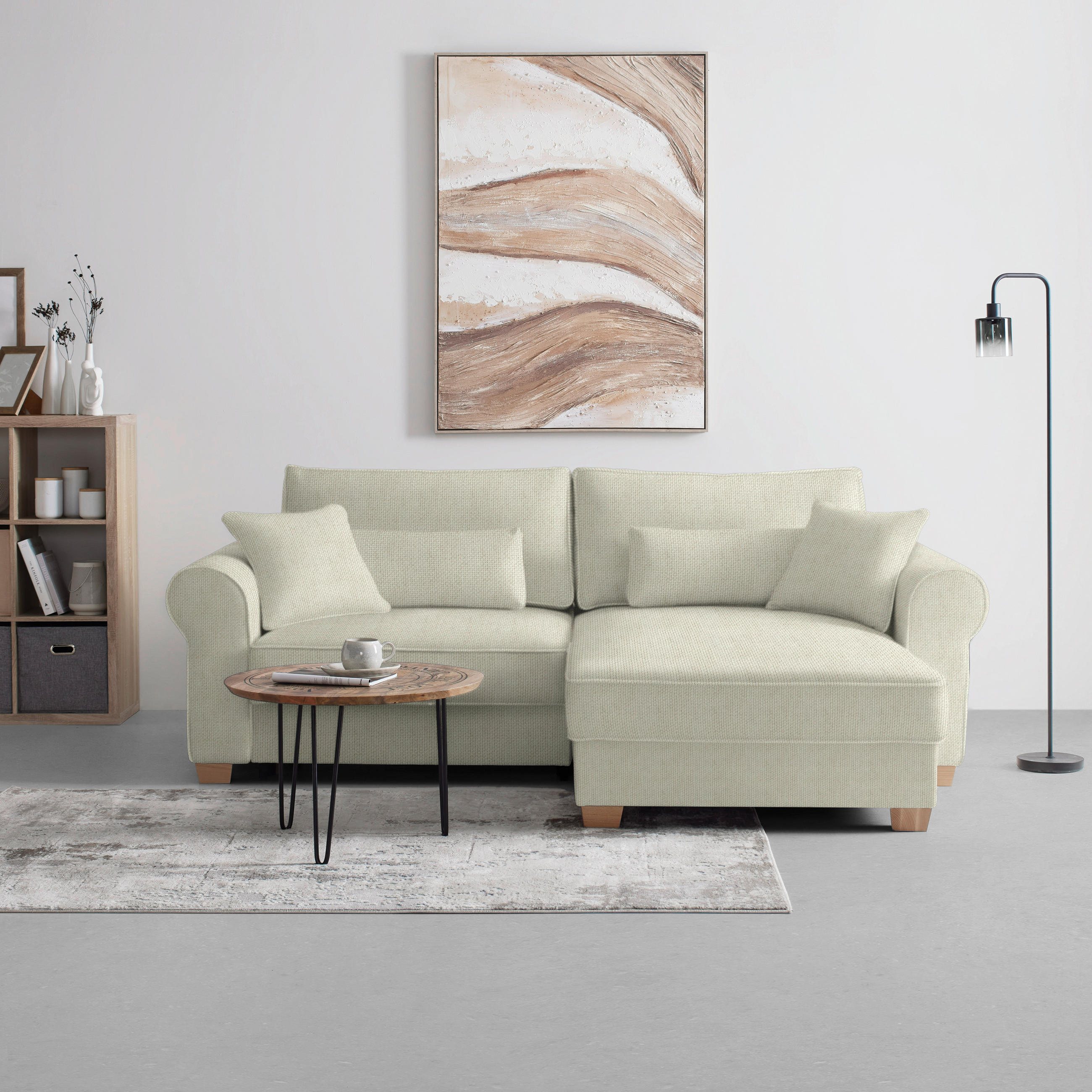 HÖRNSOFFA i taupe  - taupe, Modern, trämaterial/trä (255/185cm) - MID.YOU