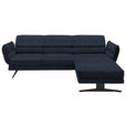 ECKSOFA  in Flachgewebe Dunkelblau  279-327/176-217 cm  - Schwarz/Dunkelblau, Design, Textil/Metall (279-327/176-217cm) - Dieter Knoll