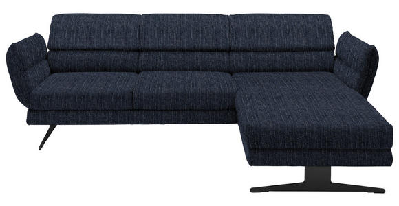 ECKSOFA  in Flachgewebe Dunkelblau  279-327/176-217 cm  - Schwarz/Dunkelblau, Design, Textil/Metall (279-327/176-217cm) - Dieter Knoll