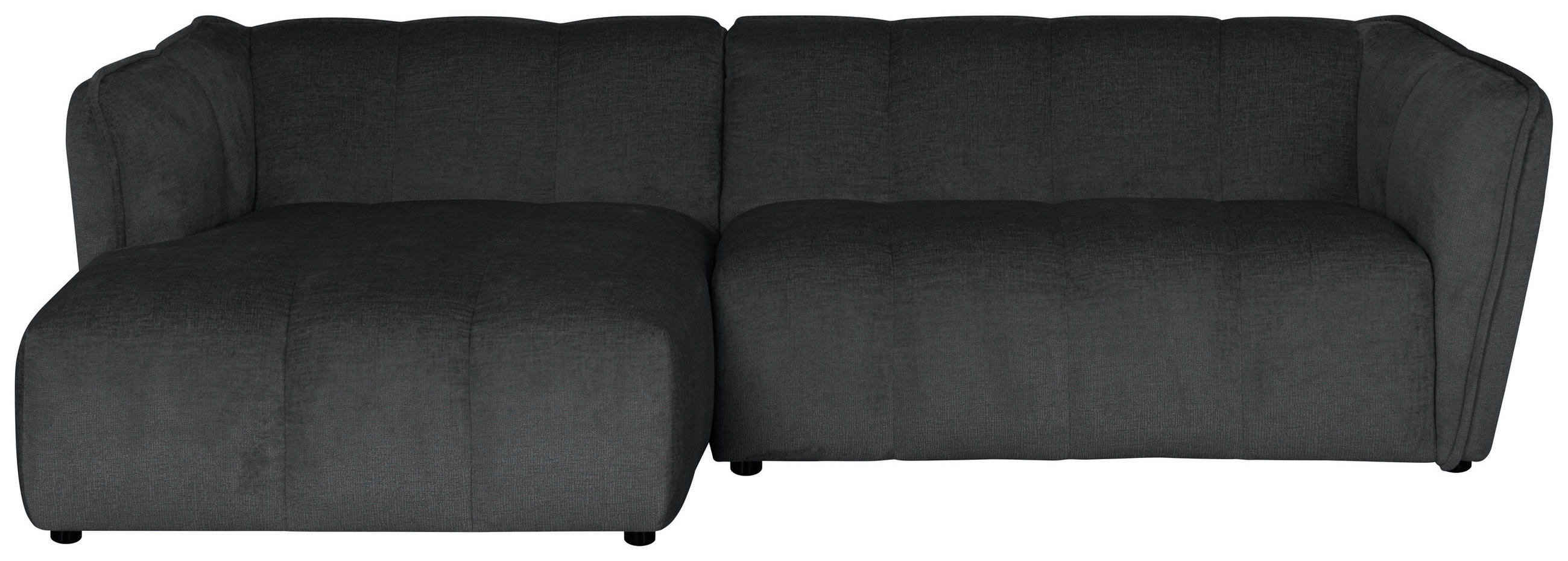 ECKSOFA LIVOLI in Chenille Grau 160/246 cm - Schwarz/Grau, Design, Textil (160/246cm) - MID.YOU