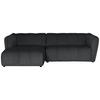 ECKSOFA LIVOLI in Chenille Grau  160/246 cm  - Schwarz/Grau, Design, Textil (160/246cm) - MID.YOU