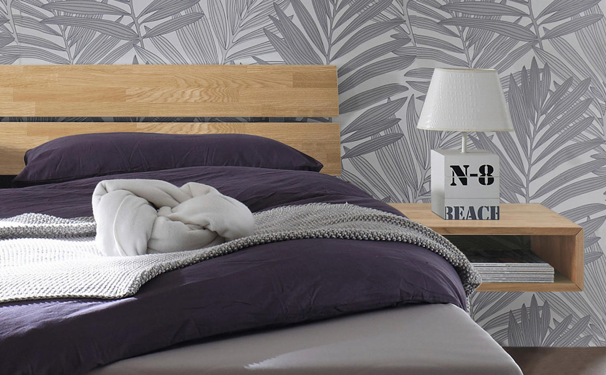 BETT 140/200 cm  in Eiche Bianco   - Eiche Bianco/Eichefarben, Natur, Holz (140/200cm) - Hasena
