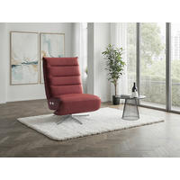 RELAXSESSEL Leder Rotbraun  - Rotbraun/Silberfarben, Basics, Leder/Metall (80/109/98cm) - Sit & More