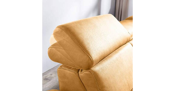 ECKSOFA in Webstoff Bernsteinfarben  - Beige/Bernsteinfarben, Design, Textil/Metall (271/242cm) - Cantus