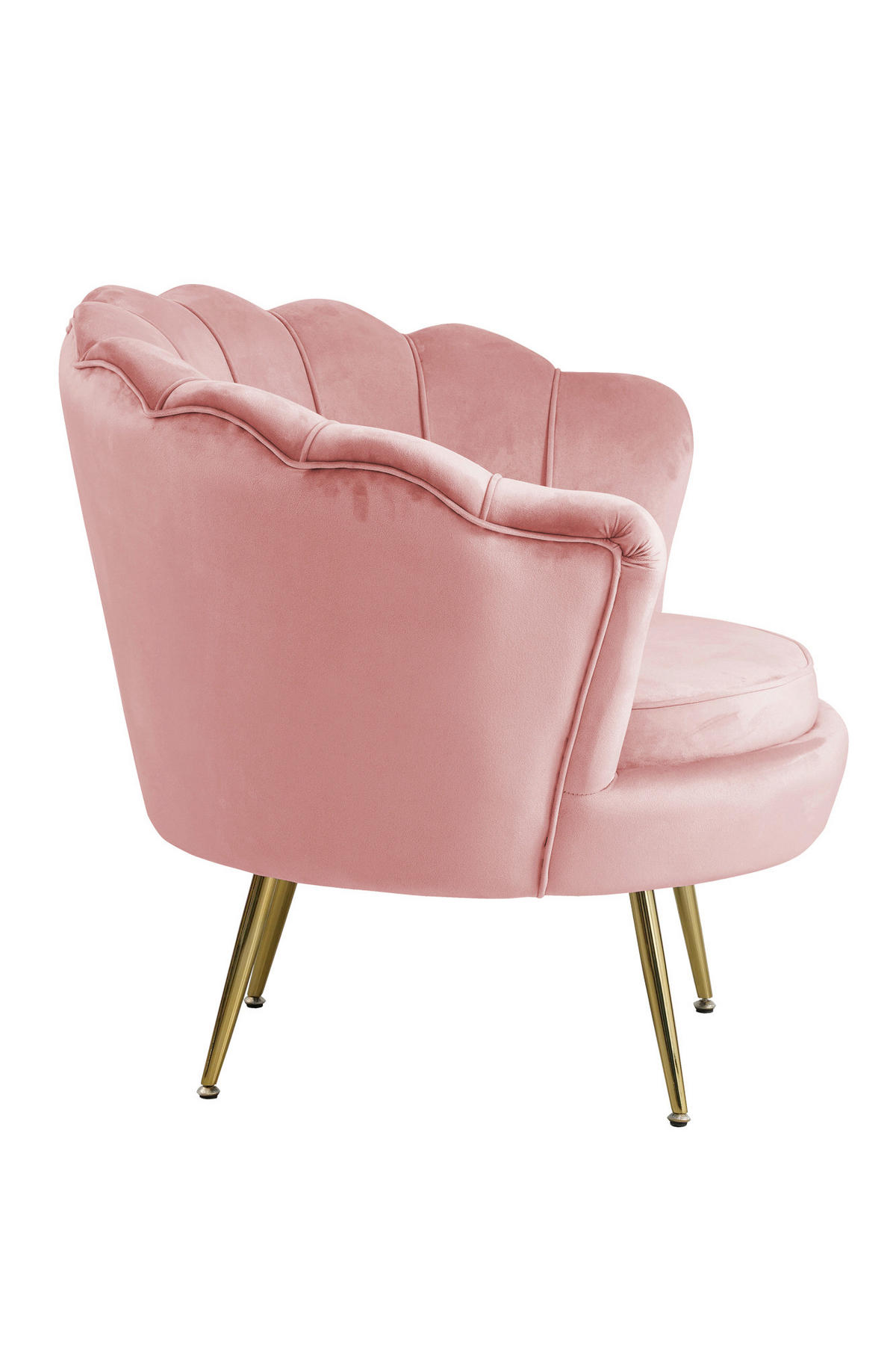 SESSEL in Samt Rosa  - Goldfarben/Rosa, MODERN, Textil/Metall (76/78/76cm) - Livetastic
