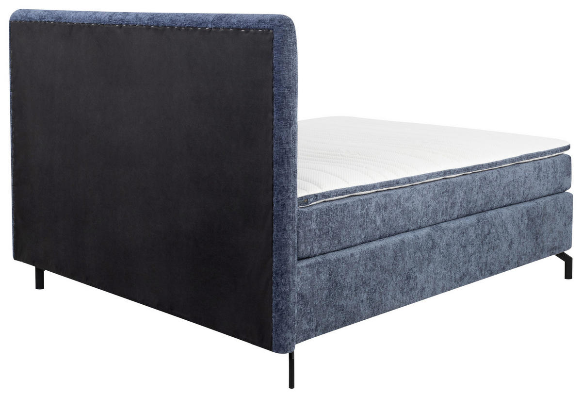 POSTELJA BOXSPRING 180 cm   x 200 cm  , tekstil modra  - modra/črna, Design, kovina/tekstil (180/200cm) - Esposa