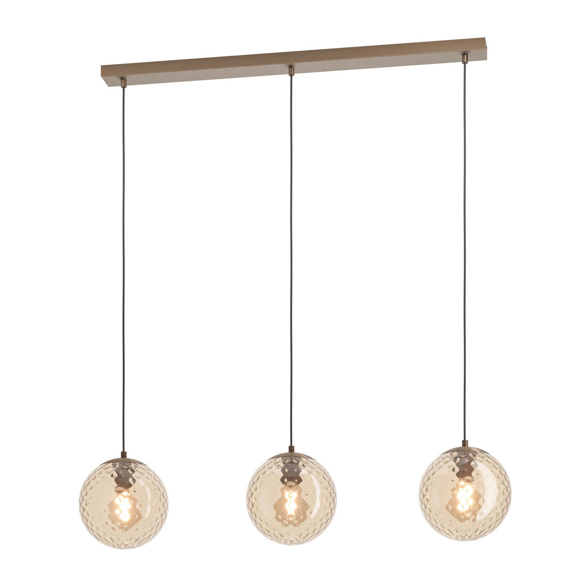 HÄNGELEUCHTE Kastav 96/20/110 cm  - Braun/Bronzefarben, Design, Glas/Metall (96/20/110cm) - Novel